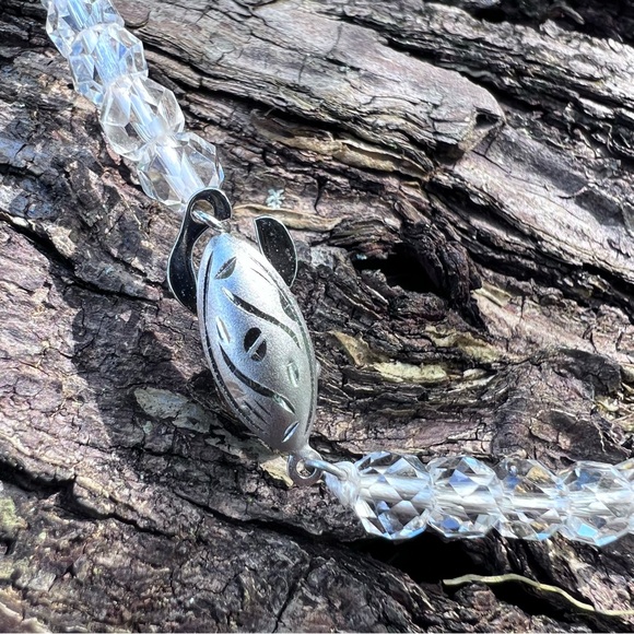 Vintage Cut Crystal Necklace & Bracelet Set – Elegant Retro Jewelry - Picture 5 of 11